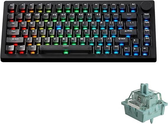 MONSGEEK M1 V5 HE Rapid Trigger Gaming Keyboard Quick Release Aluminum Mechanical Keyboard, Black Transparent AstroAim Magnetic Switch