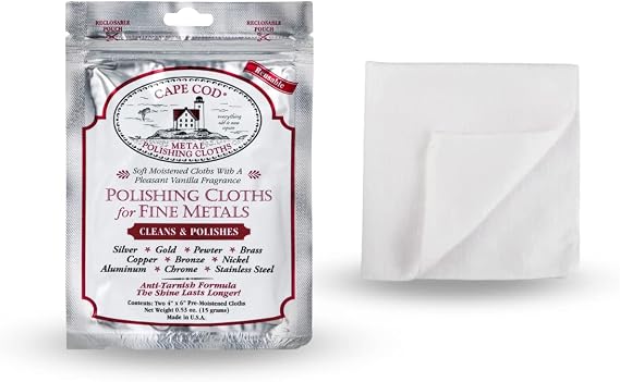 Cape Cod Polishing Cloth + Buffing Cloth Bundle For Fine Metals | Jewelry Cleaner and Tarnish Remover | Silver Polishing to a Brilliant Shine