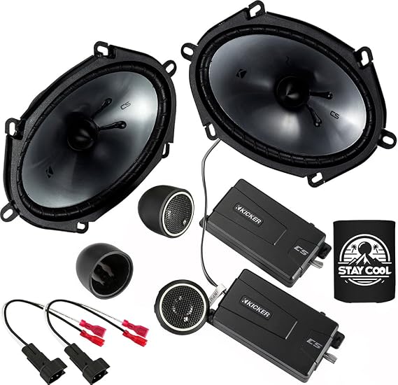 KICKER Front/Rear Door 6x8 Speakers Kit for Ford F-150 1999-2014 Upgrade Kit - Pair of CS Series 6x8 Inch Component Speakers with Harnesses - CSS68, 46CSS684