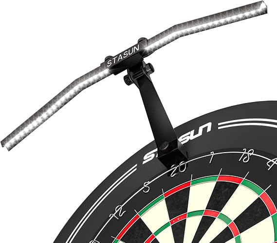 STASUN LED Dartboard Light faltbares Dartboard Beleuchtungssystem für das gesamte Board professionelles Dartzubehör mit einstellbarem Winkel und Helligkeit Keine Seitenblendung
