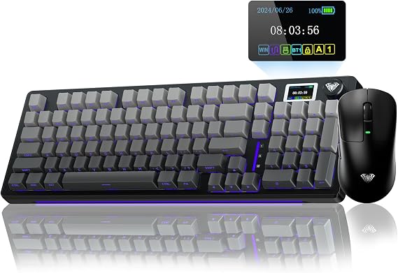 AULA Wireless Keyboard and Mouse Combo, S98 Pro Mechanical Keyboard SC680 Wireless Mouse