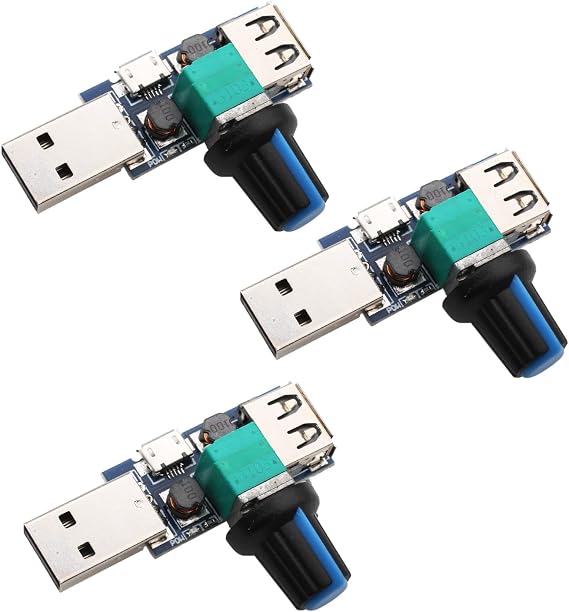 RUNCCI-YUN 3pcs USB 5W DC 5V DC 4-12V to 2.5-8V Speed Controller with Switch