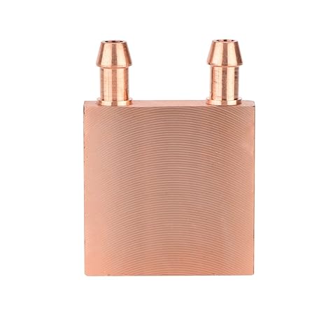 Wendry 40x40mm Copper GPU Water Cooling Block, Liquid Water Cooler Heat Sink System for PC Computer, CPU Graphics Radiator Heatsink, 40mm x 40mm x 10mm, Double U Channel
