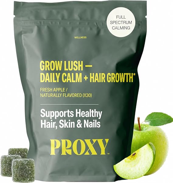 PROXY Grow Lush Hair Wellness Gummies with Biotin Folate Nettle, 30 Count