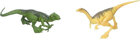 Mattel Jurassic World Dino Velociraptor & Gallimimus Figures, 2 Pack