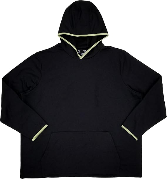 Xersion Mens Big & Tall Black Quick-Dri Fleece Hoodie Activewear Sweatshirt