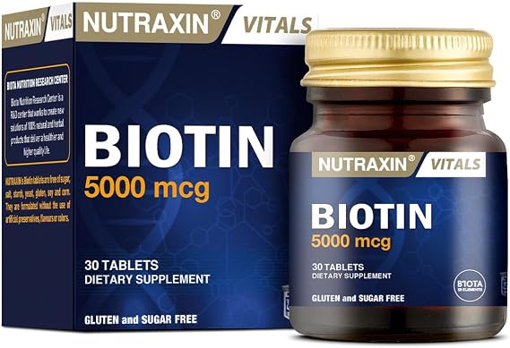 Nutraxin Vitals Biotin 5000 mcg 30 Tablet Takviye Edici Gıda