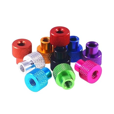 CHATROOM M3 M4 M5 M6 M8 Thumb Nuts Through Hole Aluminum Frame Hand Tighten Flange Nut Step Knurled Thumb Nut (Color : Green, Size : M6 5pcs)