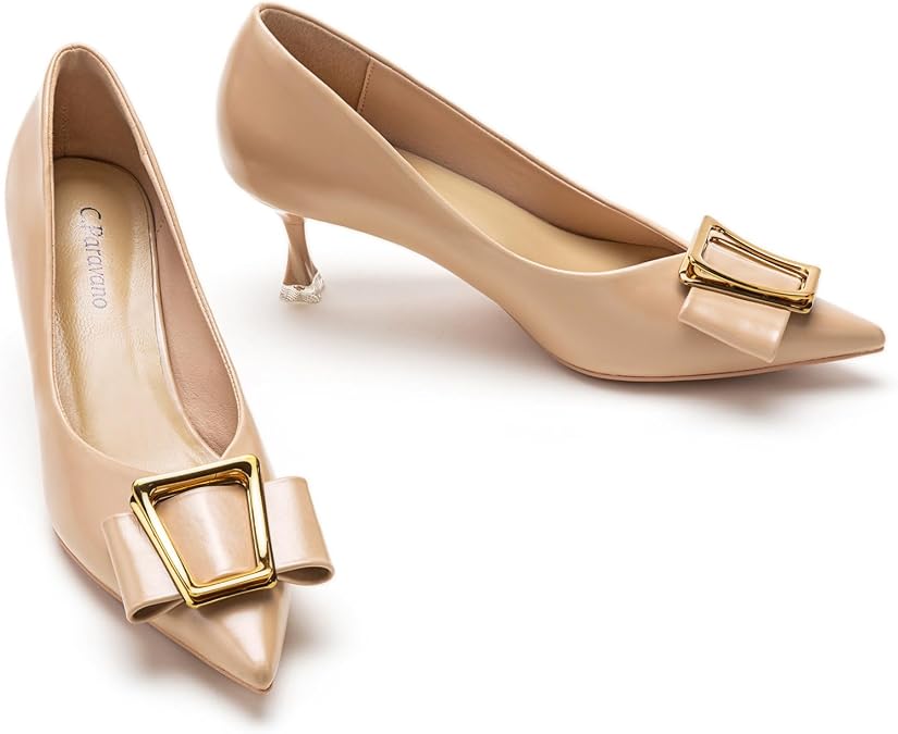 C.Paravano Pumps Shoes Women | Kitten Heels | Low Heel | Dress Shoes for Women | Pointed Toe Heels