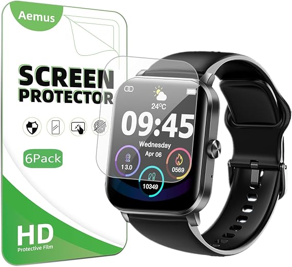 Screen Protector Compatible for QONBINK TG38 / K62 Smart Watch 1.85" (6 Pack) Clear TPU Soft Film Compatible for Jacoosa L70 Fitness Tracker