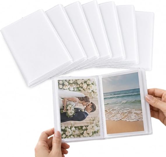 MAQIHAN 8 Pack 4x6 Photo Albums - Small Photo Album 4x6 Picture | Photo Albums with Customizable Covers for Weddings, Travel, Family Memories, Postcards and Keepsake Gifts