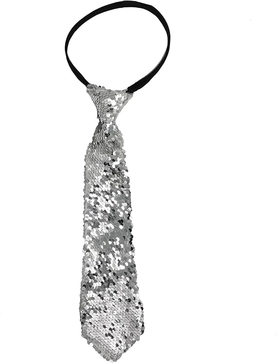 Sparkly Sequin Tie for Men Self Tied Necktie for Dance Concert Fashion Show