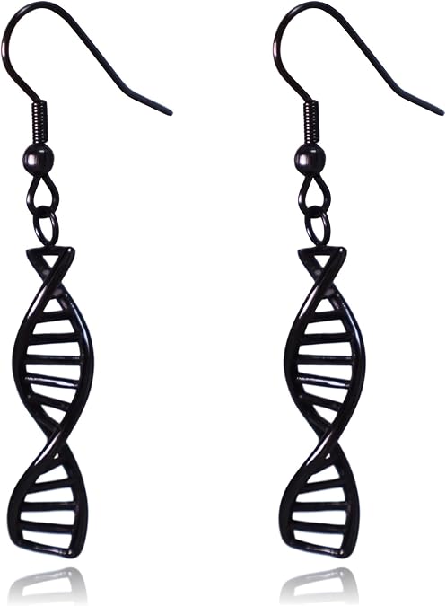 DNA Double Helix Science Stainless Steel Dangle Earrings