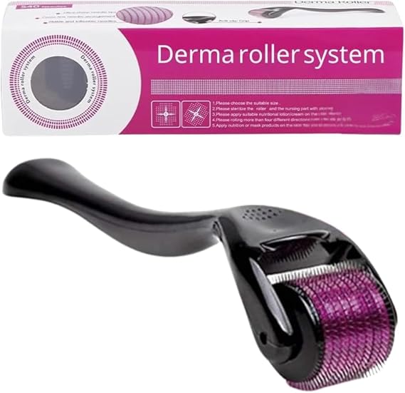 Derma Roller for Body, Hair and Sculp 0.5mm, 540 Titanium Microneedle Dermal Skincare, Microneedling Roller for Men and Women with Storage Case(0.5mm)