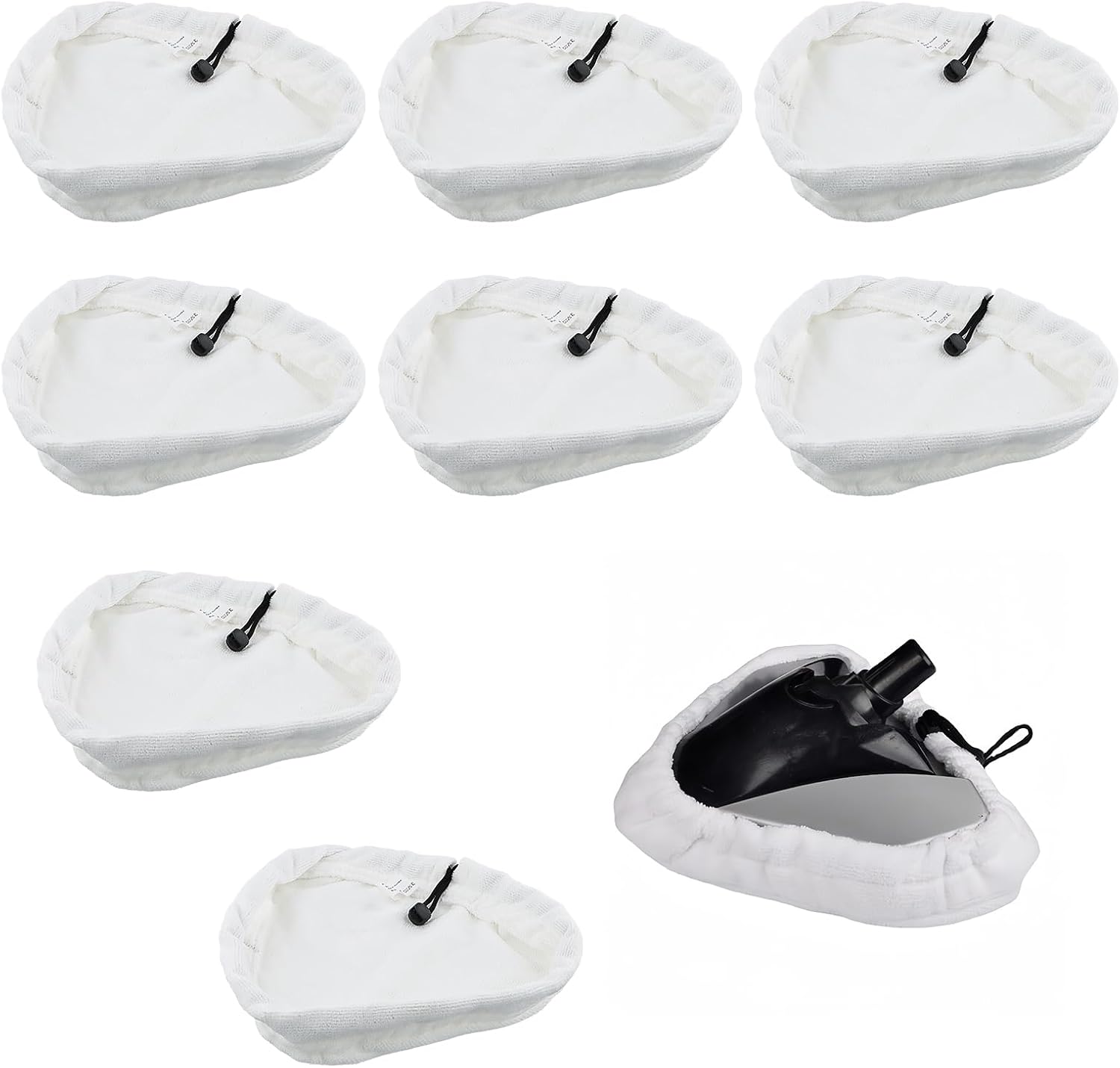 Universal Washable Triangular Microfiber Cleaning Pad Cover 8 Pcs Drawstring Triangular Steam Mop Pads Microfiber Replacement Cleaning Pads Washable Cloths for X5 Steam Mops and H2O