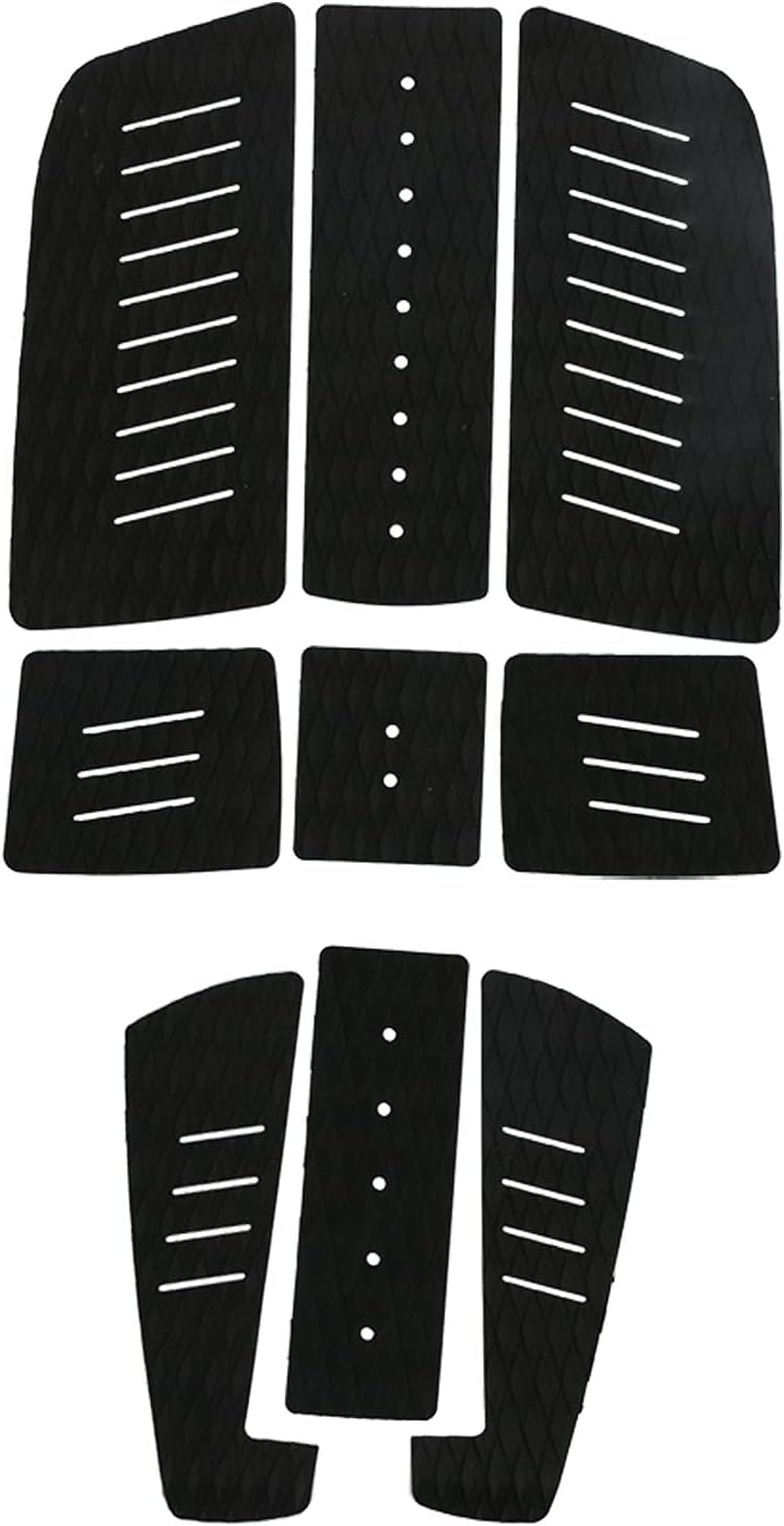 EVA Deck Traction Pad, Surfboard Non - Slip Mat, Nonslip Tail Pad for Longboard Paddle Board with Shock Absorption, EVA Grip Mat for Surfing Kiteboarding (Black)
