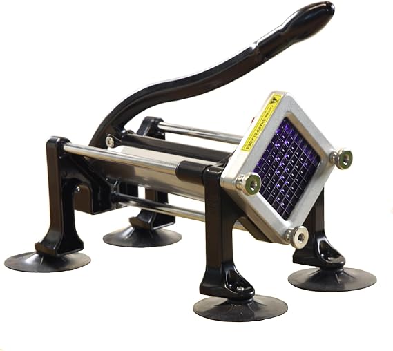 Commercial French Fry Cutter Stainless Steel.Potato Cutter for French Fries with 3/8Inch Blade, Commercial French Fry Cutter Manual Potatoes Cutting Machine with Suction Feet.