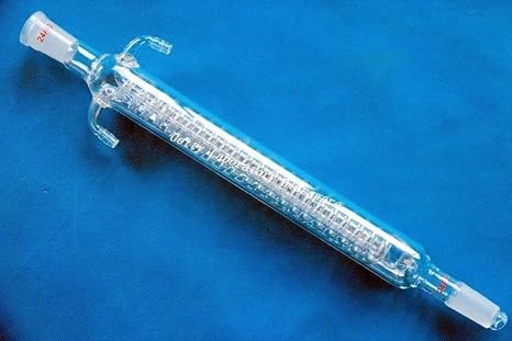 1pc Borosilicate Glass Reflux Condenser 24/40-300mm Length Lab Glassware Coil for Distillation and Extraction