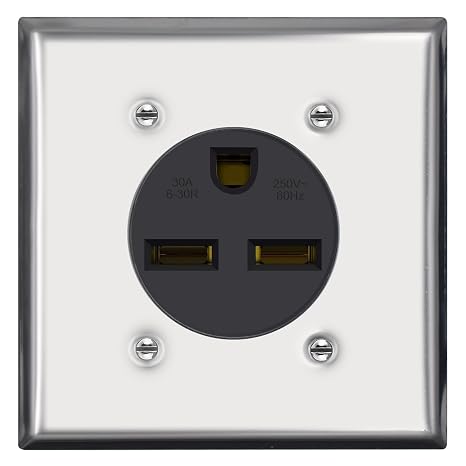 Micmi NEMA 6-30R Power Outlet, 50 Amp 250V Heavy-Duty 50A Receptacle, for Welders, Plasma Cutters, Electric Ranges, Dryers, and More UL Listed (NEMA 6-30R)
