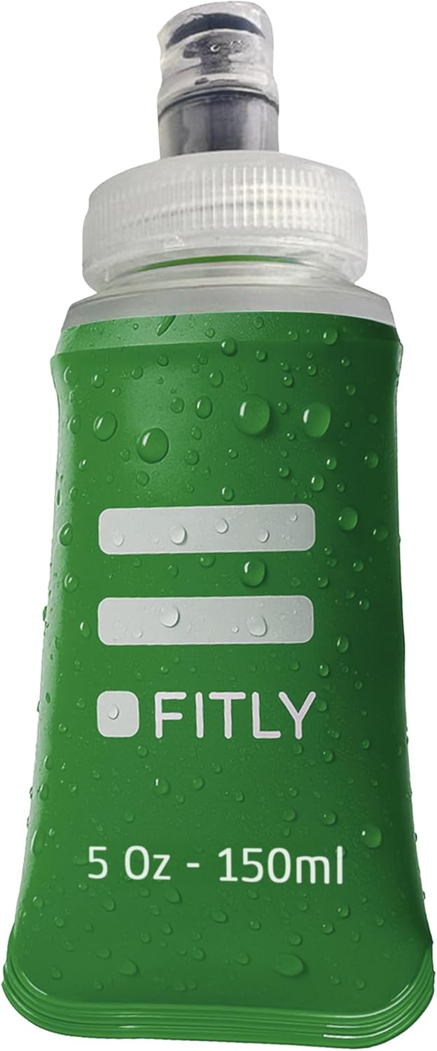 FITLY Soft Water Bottle | Shrink As You Drink Soft Flask for Hydration Pack | Folding Water Bottle Ideal for Running, Hiking, Cycling, Climbing & Rigorous Activity
