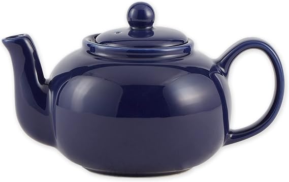 RSVP International Stoneware Teapot Collection, Microwave and Dishwasher Safe, 16 oz, Blue