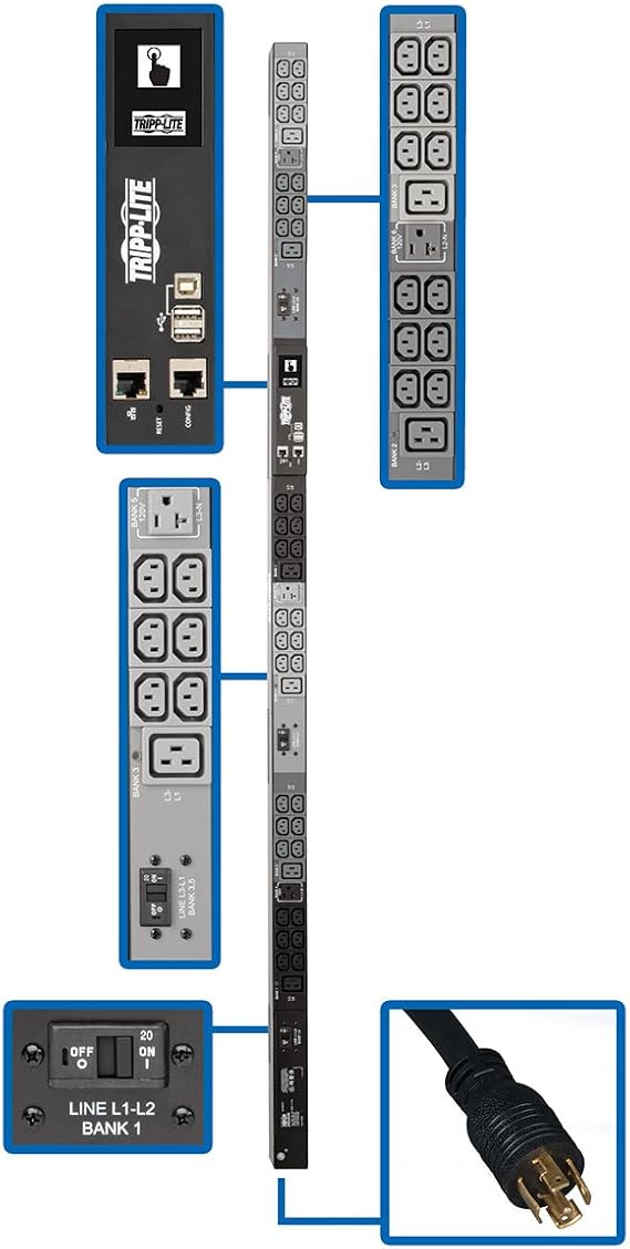 Tripp Lite PDU3EVN10L2130 PDU 3PHASE Monitored 8.6KW