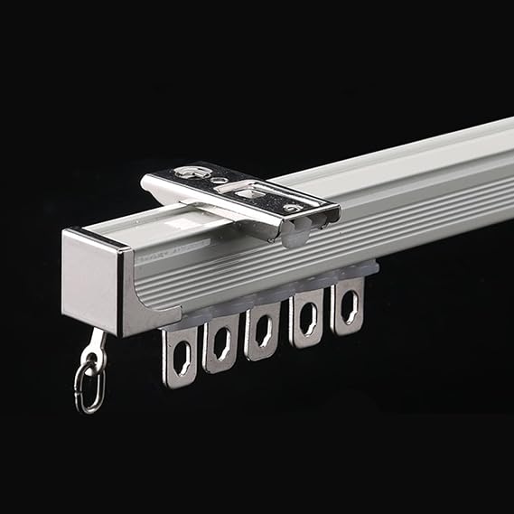 TEN-HIGH Curtain Track 3.28ft, Curtain Tracks Ceiling Mounted Luxury Thick Heavy Aluminum Alloy Curtain Tracks Rail Set with Roller Hooks for Living Room White Color 2pcs, Wall Thickness 1.8mm