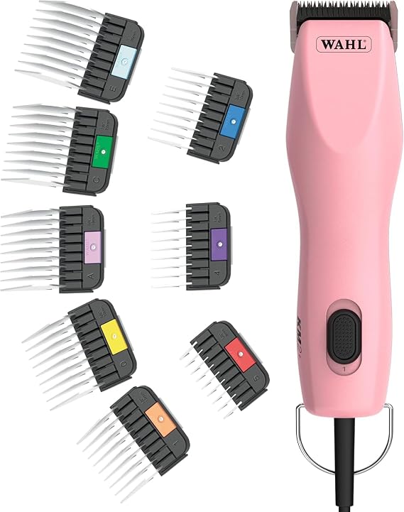 Wahl Pro Animal KM2+ Corded Clipper and Stainless Steel Attachment Guide Set