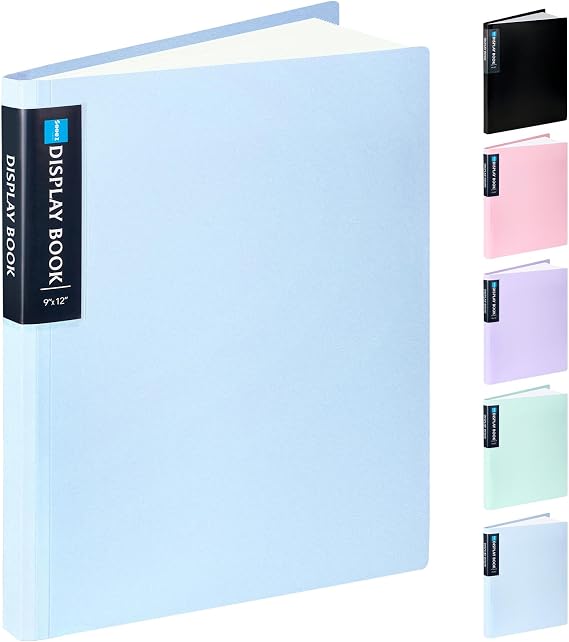 Sooez Art Portfolios 9"x12", 40 Pockets Large Portfolio Folder Display