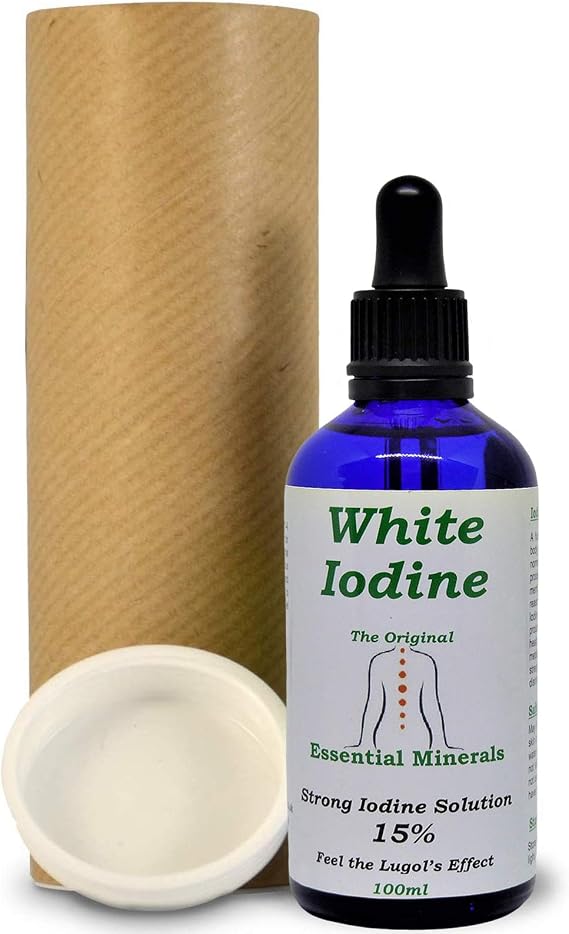 100ml 15% White Iodine - Decolourised- Clear Solution - Maximum Strength - Providing 2000 Drops