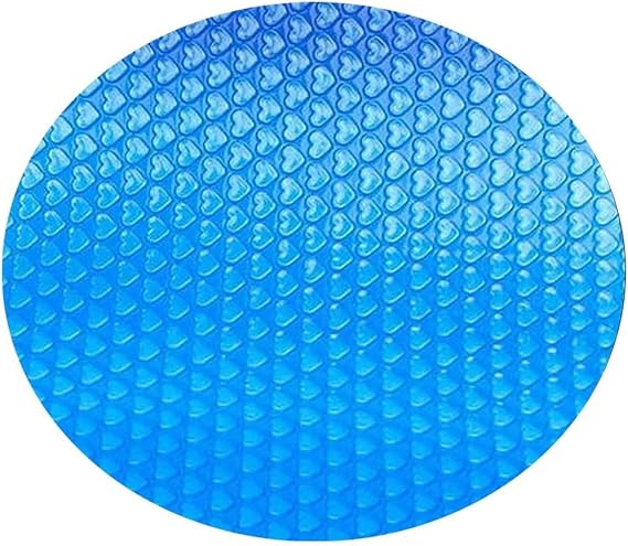 Solar Pool Cover, Round Thermal Pool Cover for Above Ground Pools & Hot Tubs, Bubble Heat Retention Solar Blanket, Swimming Pool Insulation Cover for Lazy Spa, Family Pools (12FT)