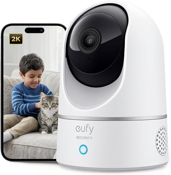eufy Security Solo IndoorCam E220 (P24) 2K Pan&Tilt Home Security Camera Indoor Wi-Fi Plug-in Cam, Human & Pet AI, Voice Assistant Compatibility, Night Vision, Motion Tracking, Homebase not Compatible | Wi-Fi Plug-in Cam, Human & Pet AI, Voice Assistant Compatibility, Night Vision, Motion Tracking, Homebase not Compatible
