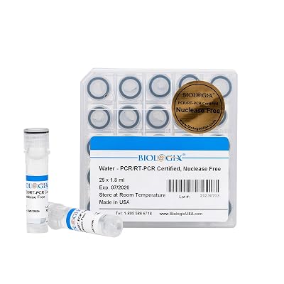 Ultra Pure Water, Nuclease-Free Water, 1.8ml Individual Package, Molecular Biology Grade,PCRRT-PCR Certified, DNaseRNAseProteaseEndotoxins Free, 25 x 1.8mlPack, 30PacksCase, Made in USA