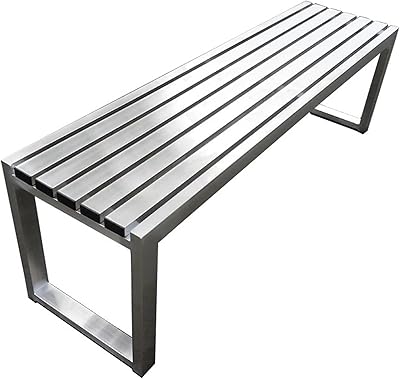 Outdoor Garden Bench, All-in-one 304 Stainless Steel Patio Porch Bench, Park Bench Weatherproof, 880lbs Load Capacity, for Garden Porch Park Front Porch Balcony200cm79in