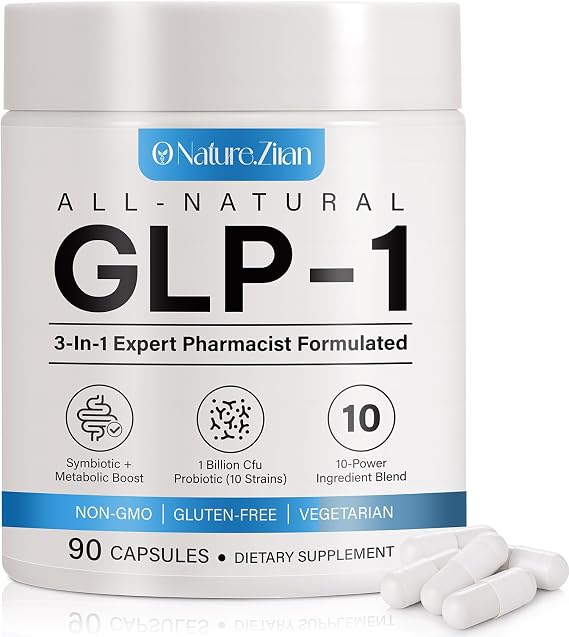 O Nature ZIRAN GLP-1 Weight Management Supplement for Women & Men, GLP1 Appetite Control, Energy & Digestion Balance - Vegan, Gluten-Free, Dairy Free, 90 Capsules (Pack of 1)