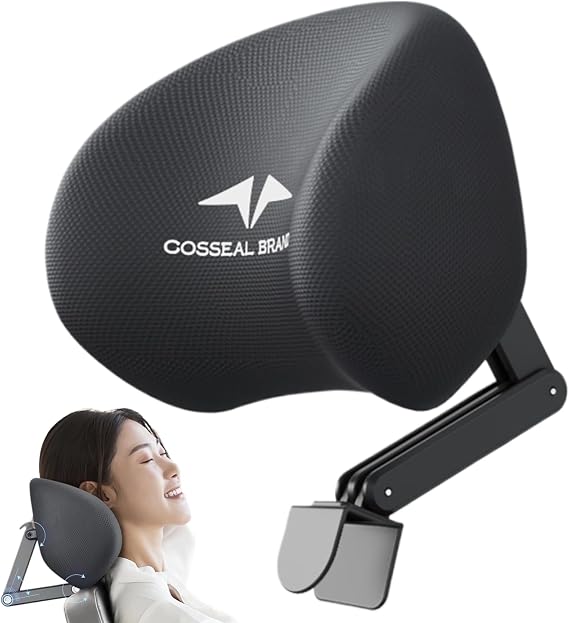 Office Chair Headrest Attachment Adjustable & Detachable Office Chair Headrest Ergonomic Neck Support for Office Chair Memory Foam Mesh Head Pillow Head Rest, Office Chair Headrest