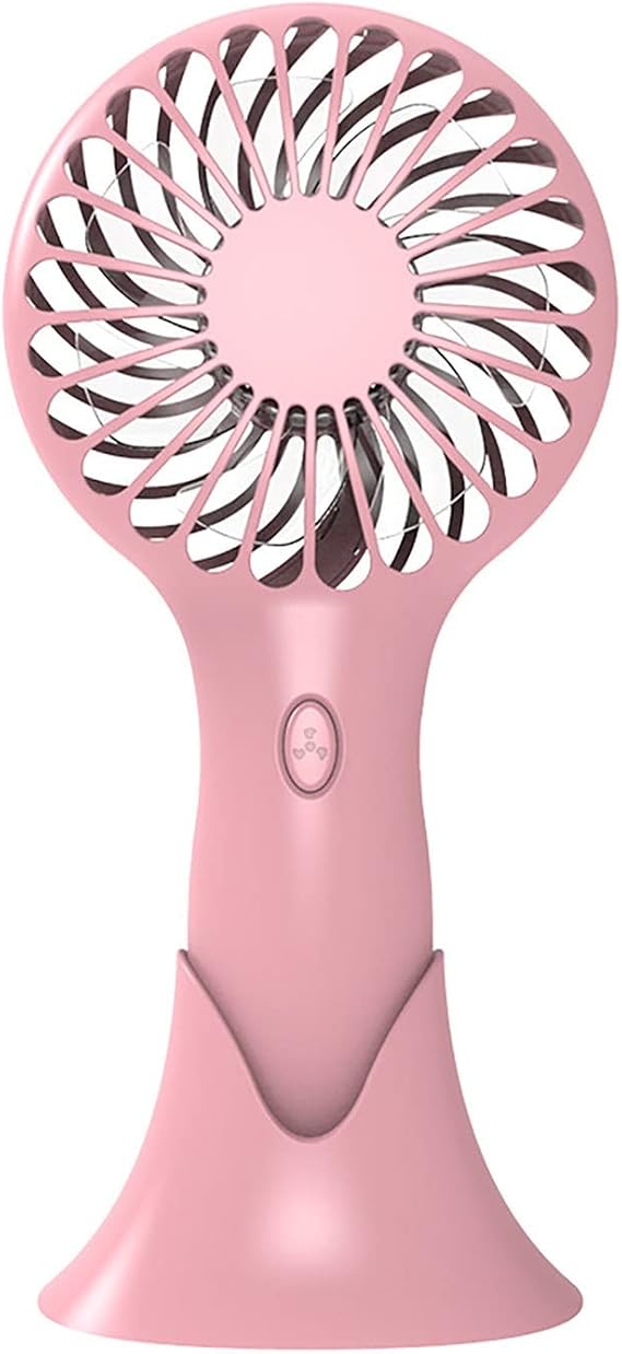 Hand Held Fan Rechargeable, Lightweight Powerful Portable Portable Fans with Base,3 Speeds Adjustable Ultra Quiet High-Speed Hand Held Fan Rechargeable for Vacation Outdoor Traveling