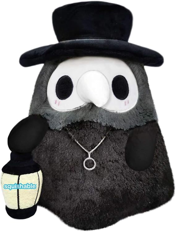 Squishable - Mini Plague Doctor - The Mysterious Doctor Plague Collection - 9.5 in - Soft Toy Collectible Stuffed Animal - Glow in The Dark