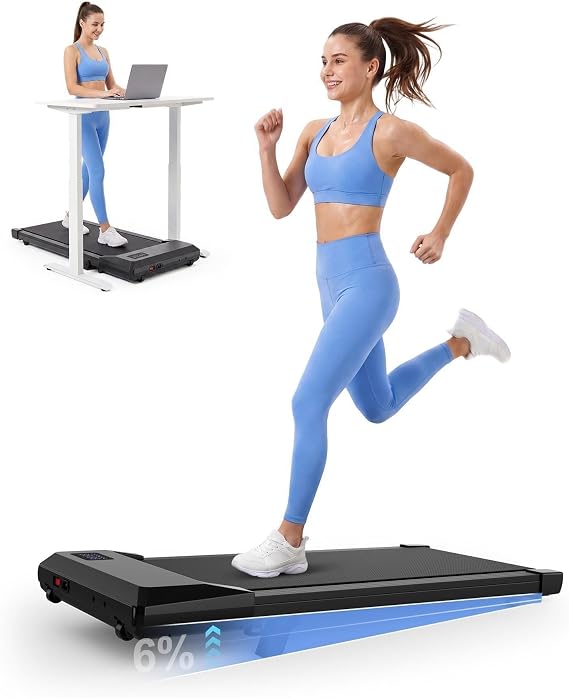 6% Incline 300 lbs Walking Pad Under Desk Treadmill