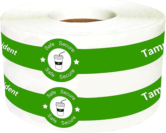 Safe Secure Tamper Evident Seals Sticker for Drink Lid Tamper Proof Sticker