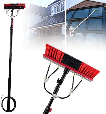 Telescopic Rod Window Cleaning, Truck Wash Brush with Long Handle, 12Ft-36Ft Water Fed Telescopic Brush, Equipment Extension Pole for Glass Wall Photovoltaic Panel Cleaning,12FT3.6M 30FT9