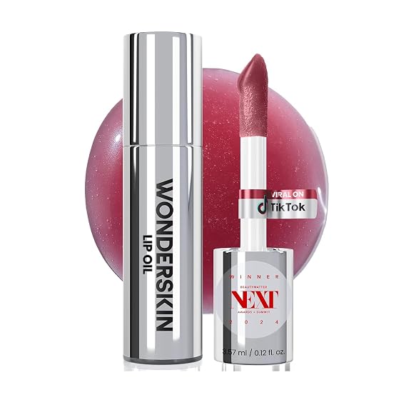 Wonderskin Lip Oil Rehab Serum - Tinted Lip Oil, Hydrating Lip Serum | Hydrating tinted or clear lip oil nourishes dry lips with a glossy finish and lasting moisture.