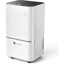 DR.PREPARE 15L/Day Dehumidifier for Home with Continuous Drainage & 2L Gal Bucket, Portable Dehumidifier for Bedroom Bathroom, Laundry Drying, Intelligent Humidistat, 3 Modes, 24H Timer, Auto Shutoff