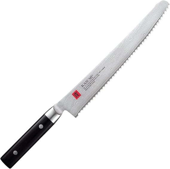 SUMIKAMA KASUMI Damascus Bread Knife, 9.8 inches 25 cm, V-Gold 10 Stainless Steel, Rust-Resistant, Made in Seki City, Gifu Prefecture, Japan, 86025