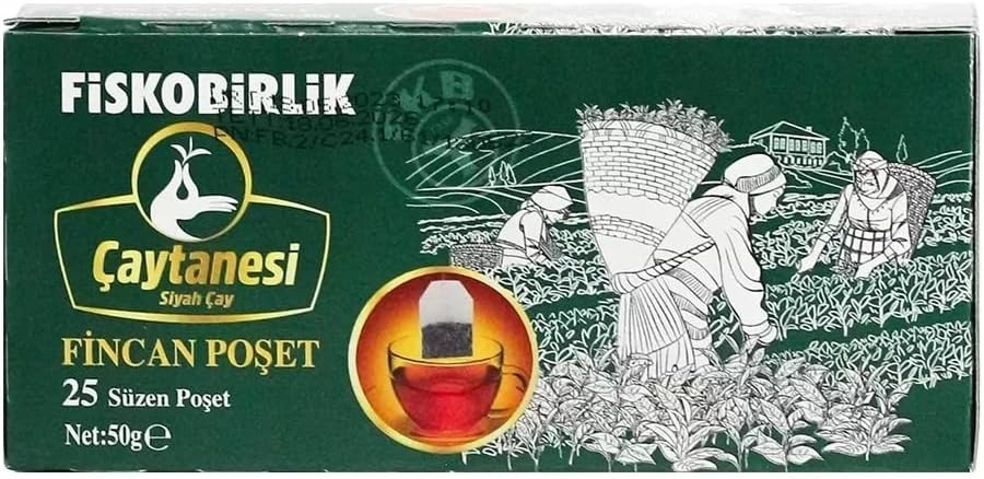 Fiskobirlik Teahouse Cup Bag Black Tea, 25 Pieces, 2 Grams