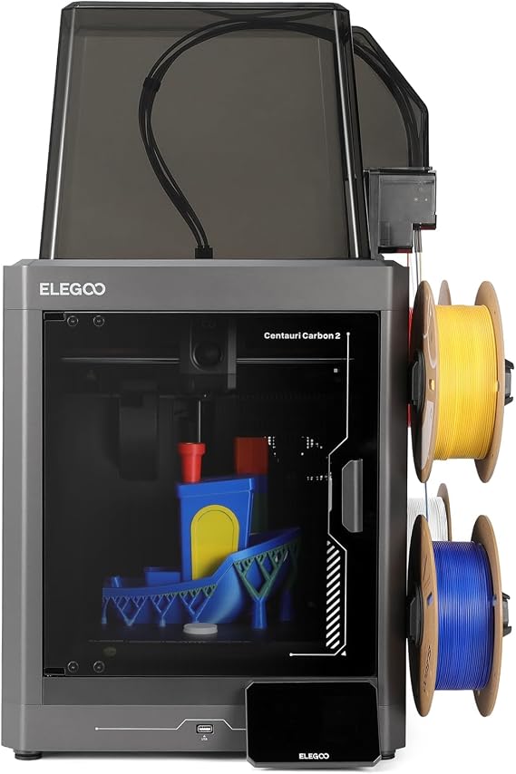 ELEGOO Centauri Carbon 2 Combo 3D Printer, Multicolor Printing | 500mm/s High-Speed CoreXY Printer, 1-Click Auto Leveling, 350C Nozzle, Nexprint Model Hub, 256x256x256mm Build Volume