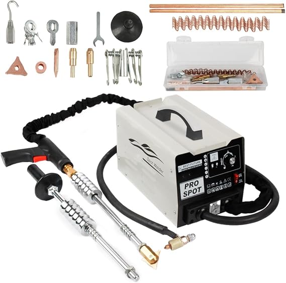 Spot Welder Dent Puller Machine Body Repair Dent Removal Tools 6 Models Dent Puller Welder 110V 3800A Car Dent Puller Smaller Welding Spot Stud Welder Dent Repair Kit Dent Remover Tool For Car/Trucks