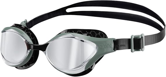 ARENA Unisex Adult Air-Bold Swipe Anti-Fog Training Swim Goggles Men and Women Cushioned Seals Large Fit Wide Lenses