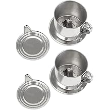 2Pcs Vietnamese Coffee Filter Stainless Steel Coffee Pot Drip Infuse Cup Brewing Teapot No Need Paper Drip Coffee Pot Machine Filter Attractive Processing, Reusable Coffee Filters