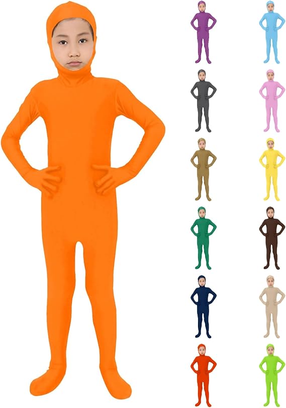 Full Bodysuit Boys Girls Kids Spandex Zentai Suit Child Long Sleeve Unitards One Piece Halloween Clothes